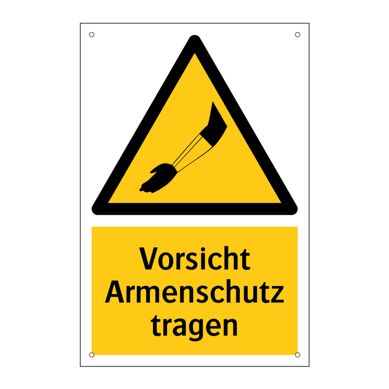Vorsicht Armenschutz tragen