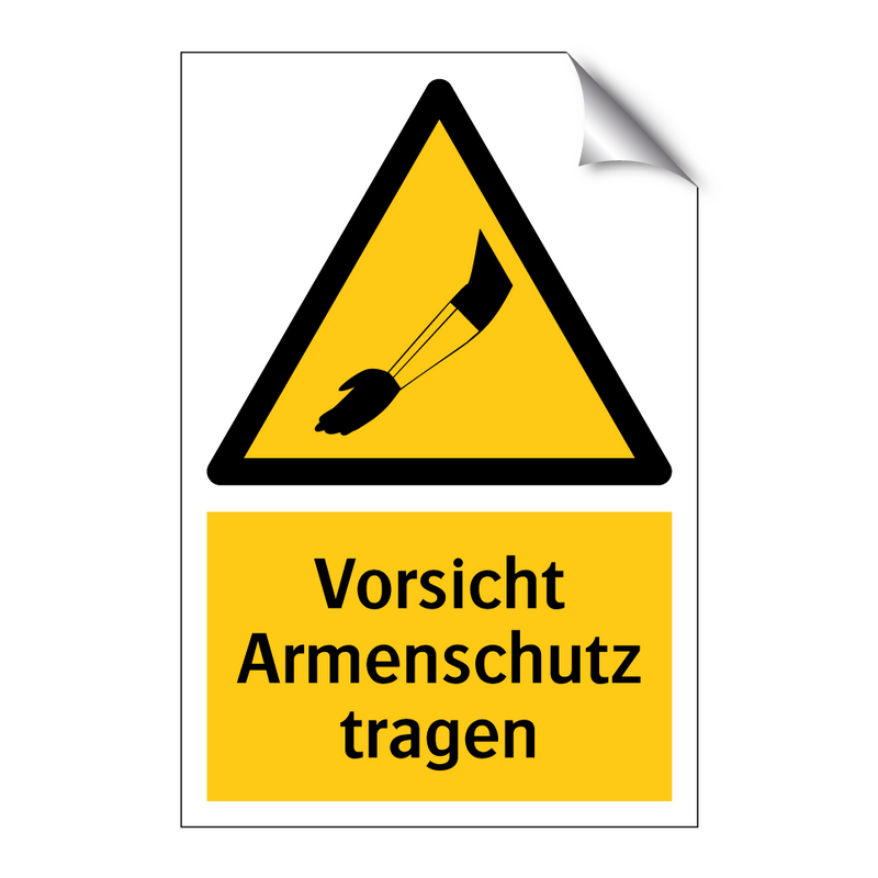 Vorsicht Armenschutz tragen