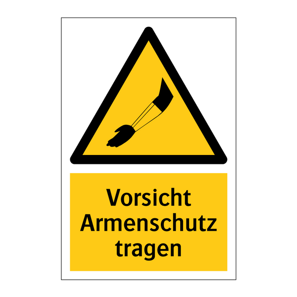 Vorsicht Armenschutz tragen