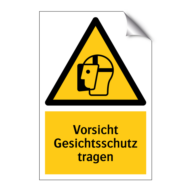 Vorsicht Gesichtsschutz tragen