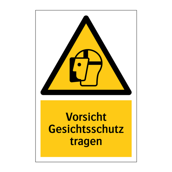 Vorsicht Gesichtsschutz tragen