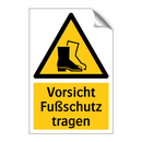 Vorsicht Fußschutz tragen
