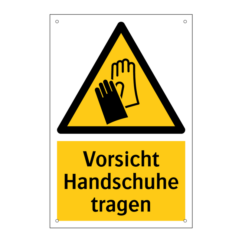 Vorsicht Handschuhe tragen