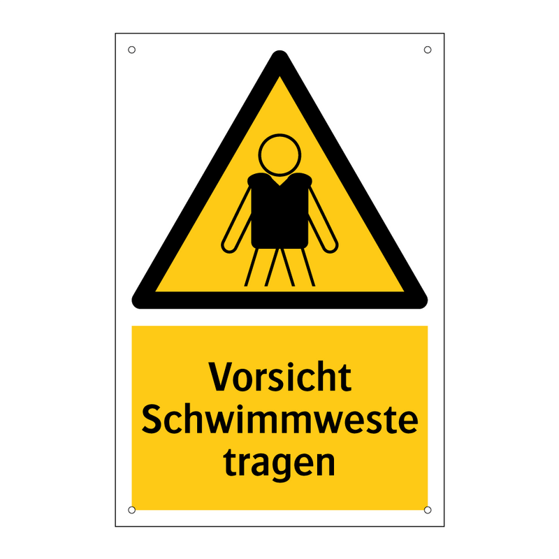 Vorsicht Schwimmweste tragen