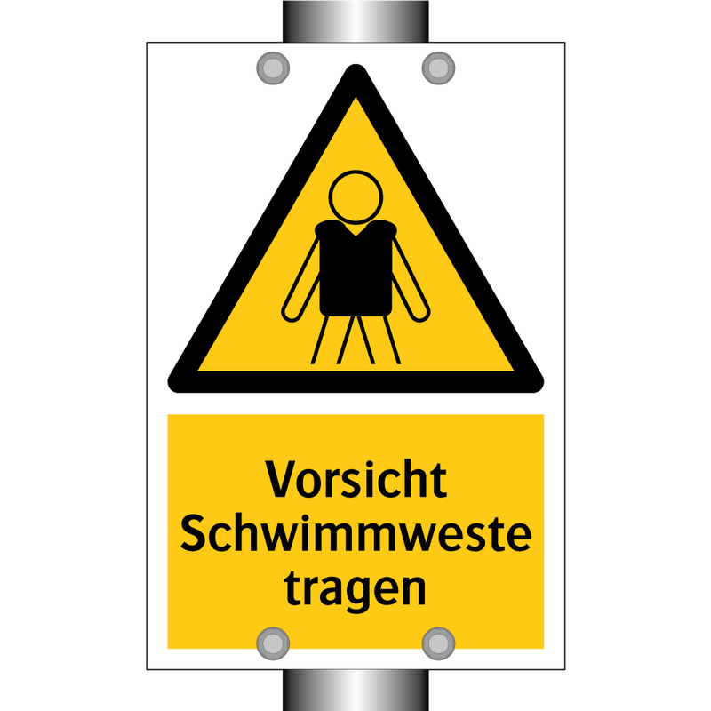 Vorsicht Schwimmweste tragen