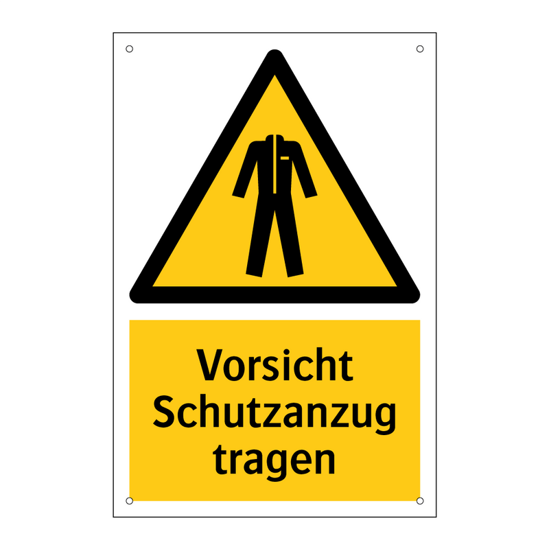 Vorsicht Schutzanzug tragen