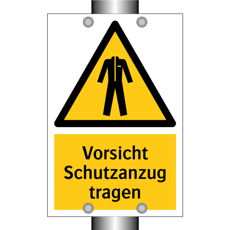 Vorsicht Schutzanzug tragen