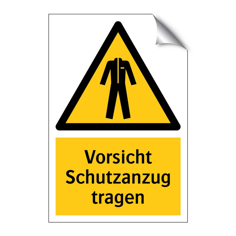 Vorsicht Schutzanzug tragen