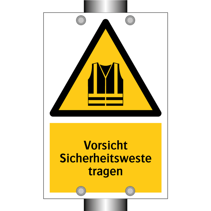 Vorsicht Sicherheitsweste tragen
