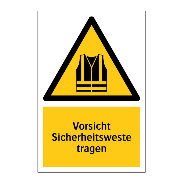 Vorsicht Sicherheitsweste tragen
