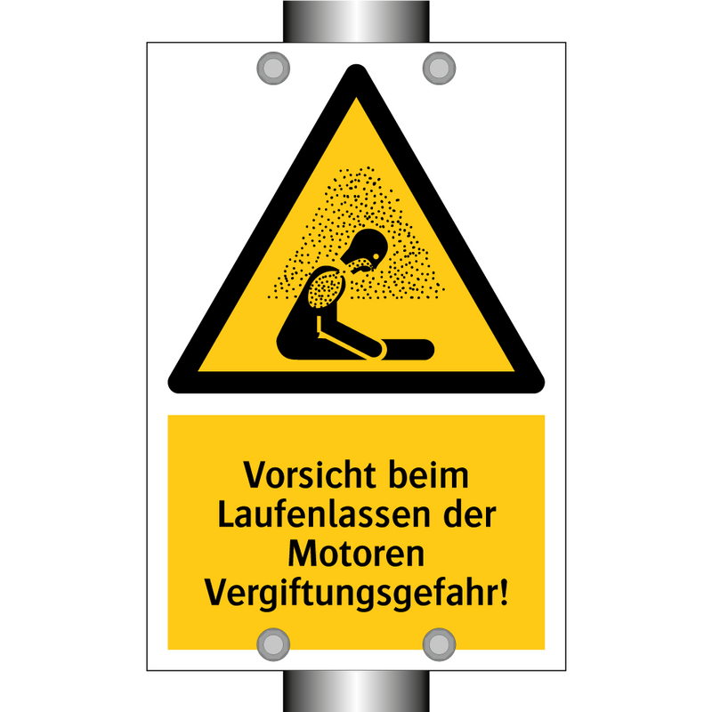 Vorsicht beim Laufenlassen der Motoren Vergiftungsgefahr!