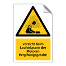 Vorsicht beim Laufenlassen der Motoren Vergiftungsgefahr!
