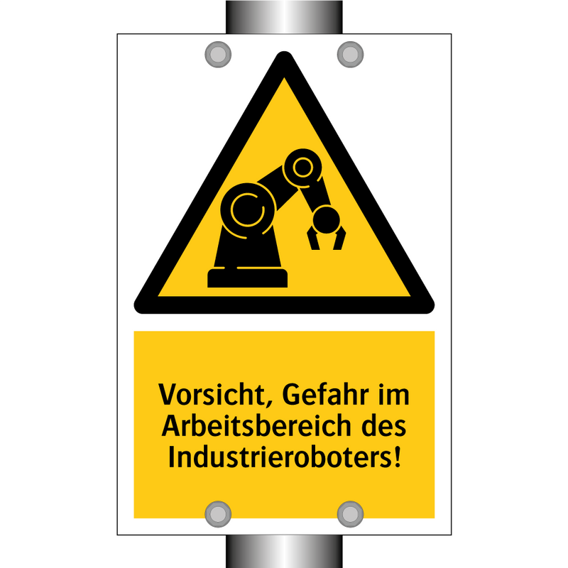 Vorsicht, Gefahr im Arbeitsbereich des Industrieroboters!