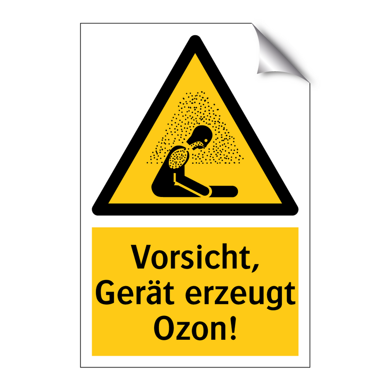 Vorsicht, Gerät erzeugt Ozon!