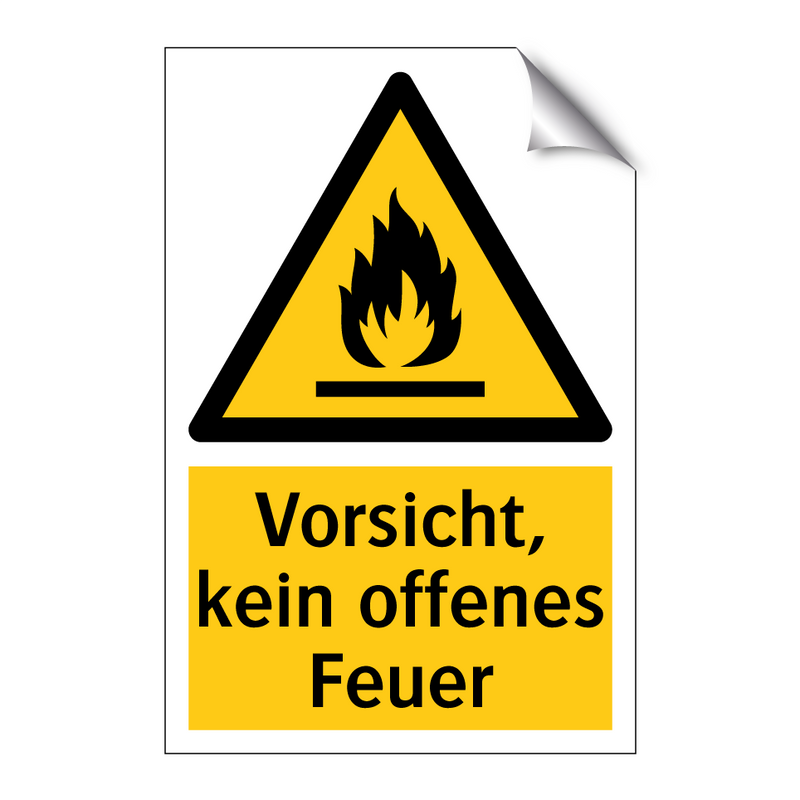 Vorsicht, kein offenes Feuer
