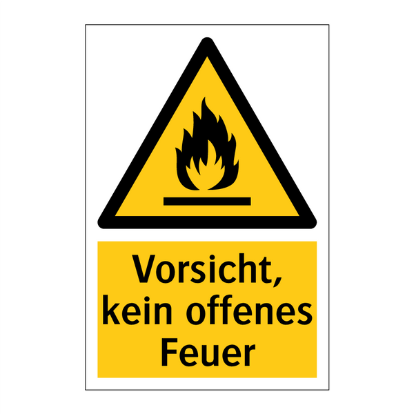 Vorsicht, kein offenes Feuer