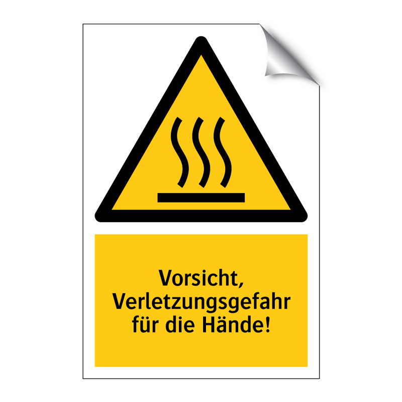 Vorsicht, Verletzungsgefahr für die Hände!