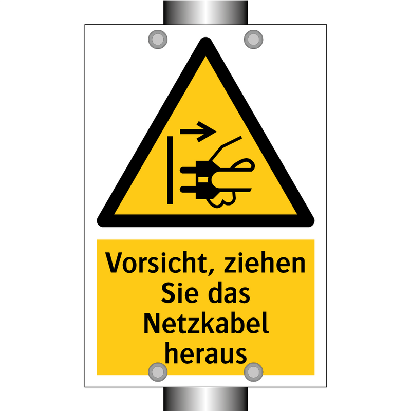 Vorsicht, ziehen Sie das Netzkabel heraus