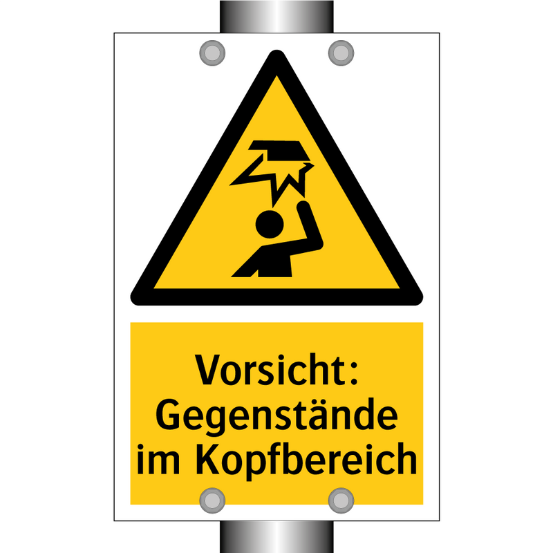 Vorsicht: Gegenstände im Kopfbereich