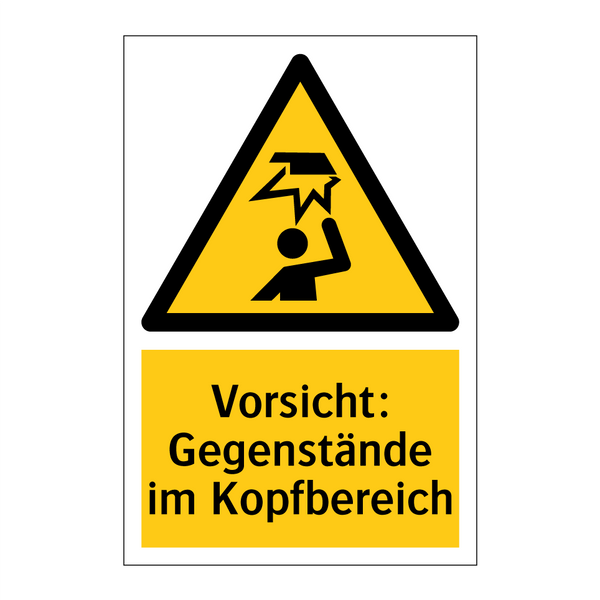 Vorsicht: Gegenstände im Kopfbereich