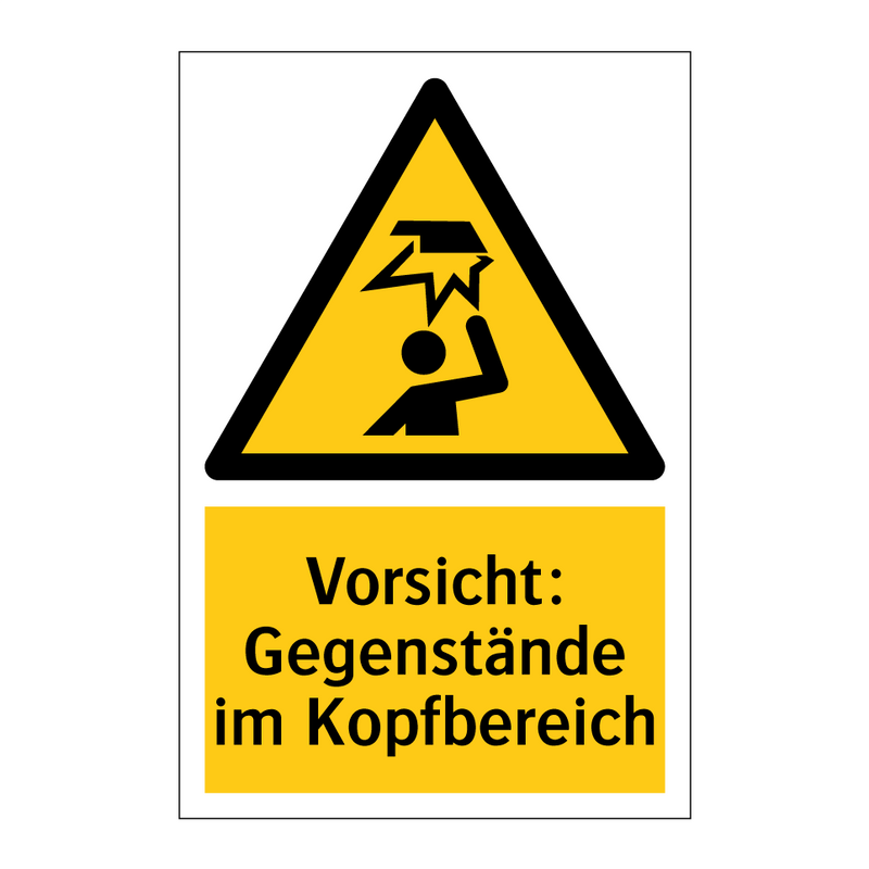 Vorsicht: Gegenstände im Kopfbereich