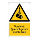 Vorsicht: Quetschgefahr durch Kran