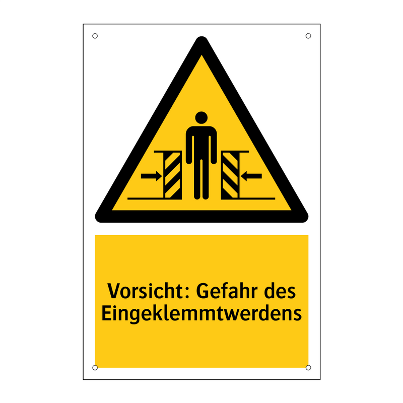 Vorsicht: Gefahr des Eingeklemmtwerdens