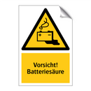 Vorsicht! Batteriesäure