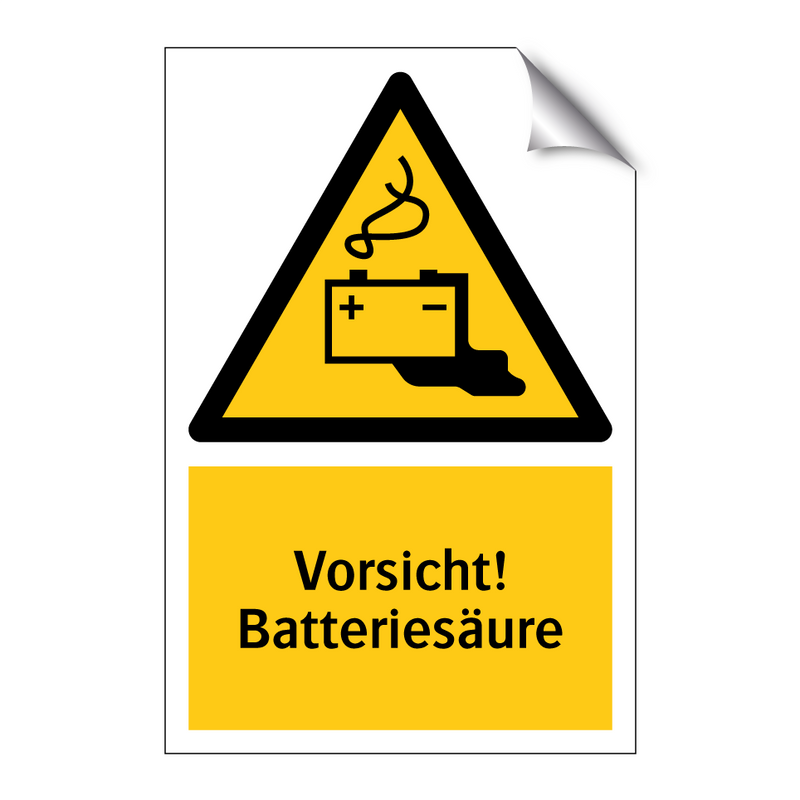 Vorsicht! Batteriesäure