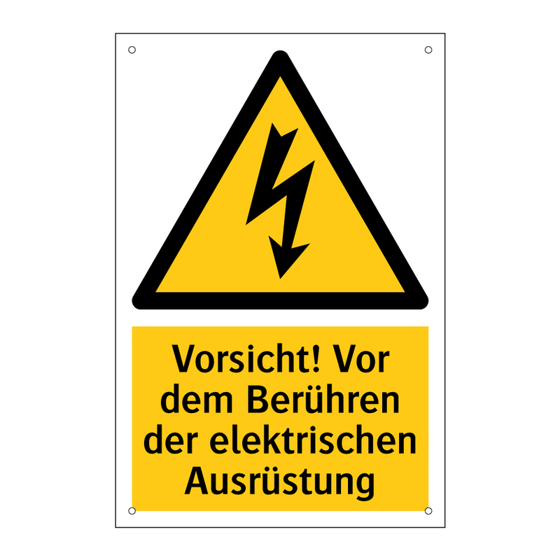 Vorsicht! Vor dem Berühren der elektrischen Ausrüstung