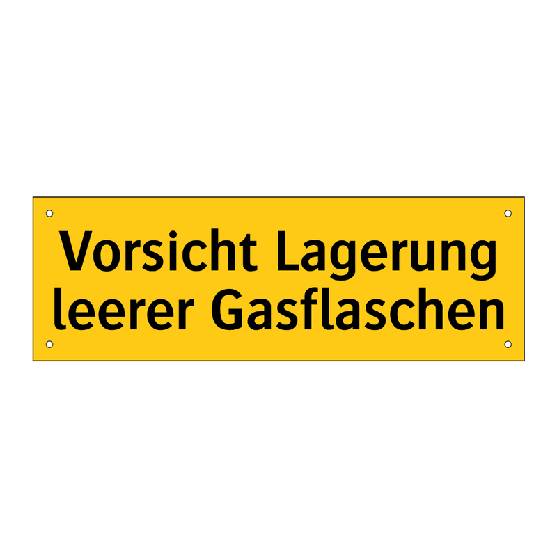 Vorsicht Lagerung leerer Gasflaschen
