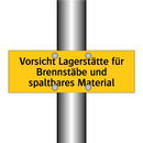 Vorsicht Lagerstätte für Brennstäbe und spaltbares Material