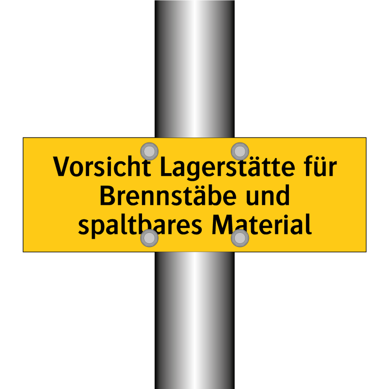 Vorsicht Lagerstätte für Brennstäbe und spaltbares Material
