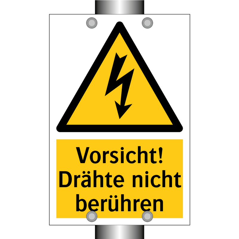 Vorsicht! Drähte nicht berühren