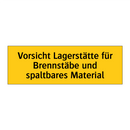 Vorsicht Lagerstätte für Brennstäbe und spaltbares Material