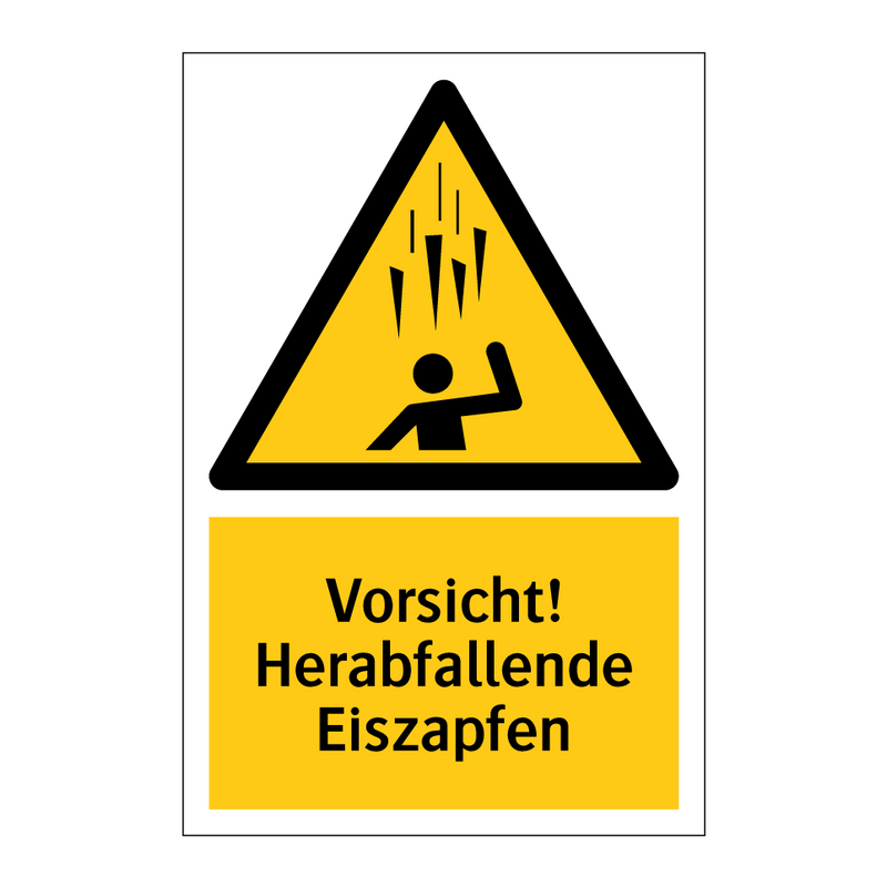 Vorsicht! Herabfallende Eiszapfen
