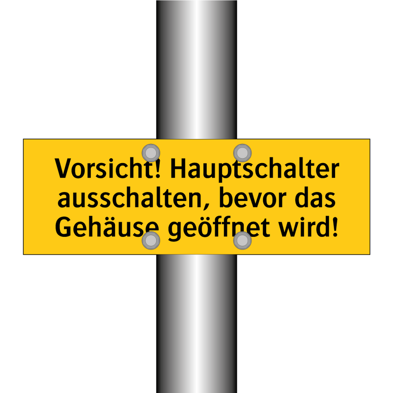 Vorsicht! Hauptschalter ausschalten, bevor das Gehäuse geöffnet wird!