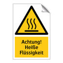 Achtung! Heiße Flüssigkeit