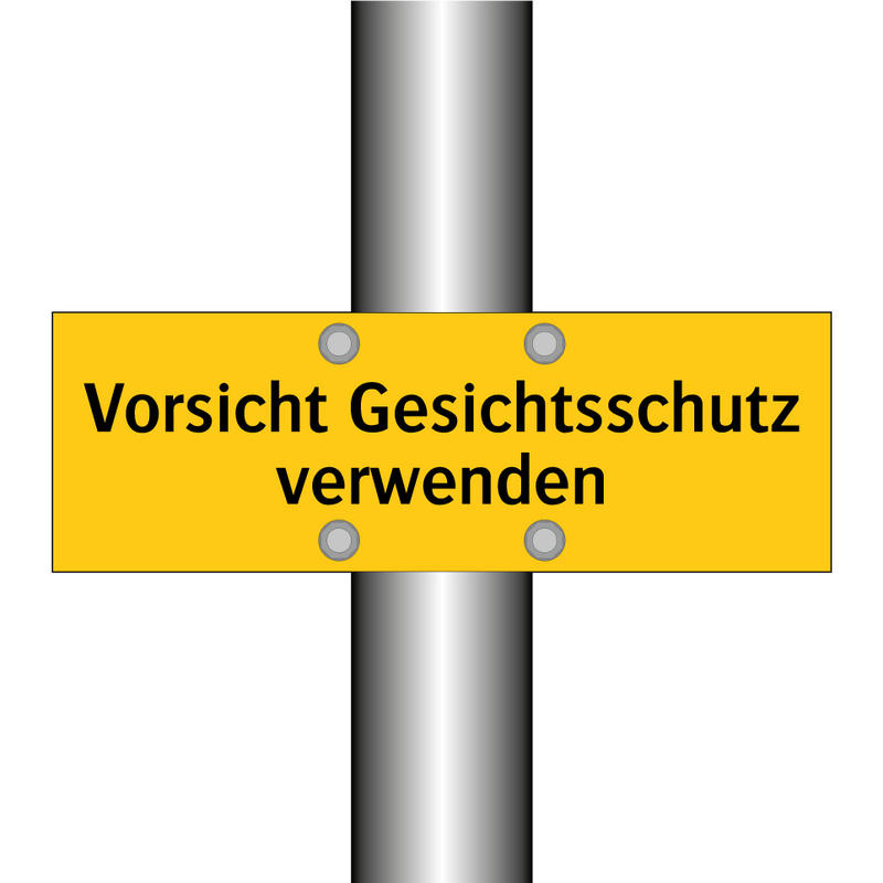 Vorsicht Gesichtsschutz verwenden