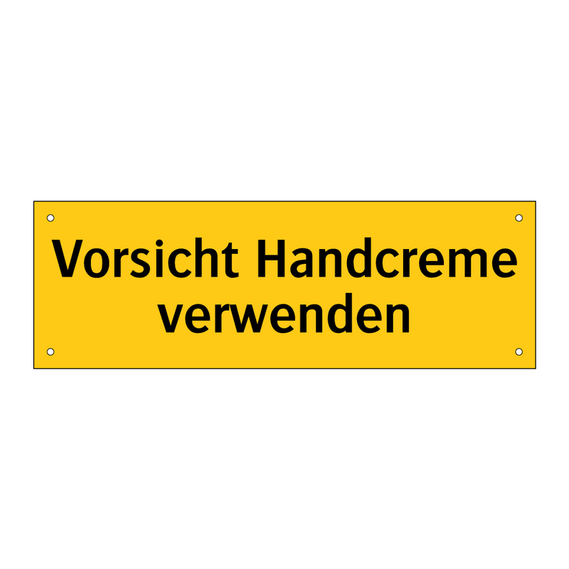 Vorsicht Handcreme verwenden