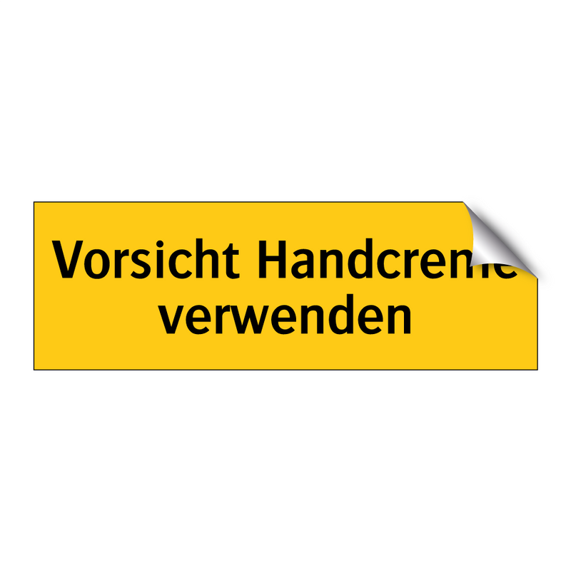 Vorsicht Handcreme verwenden