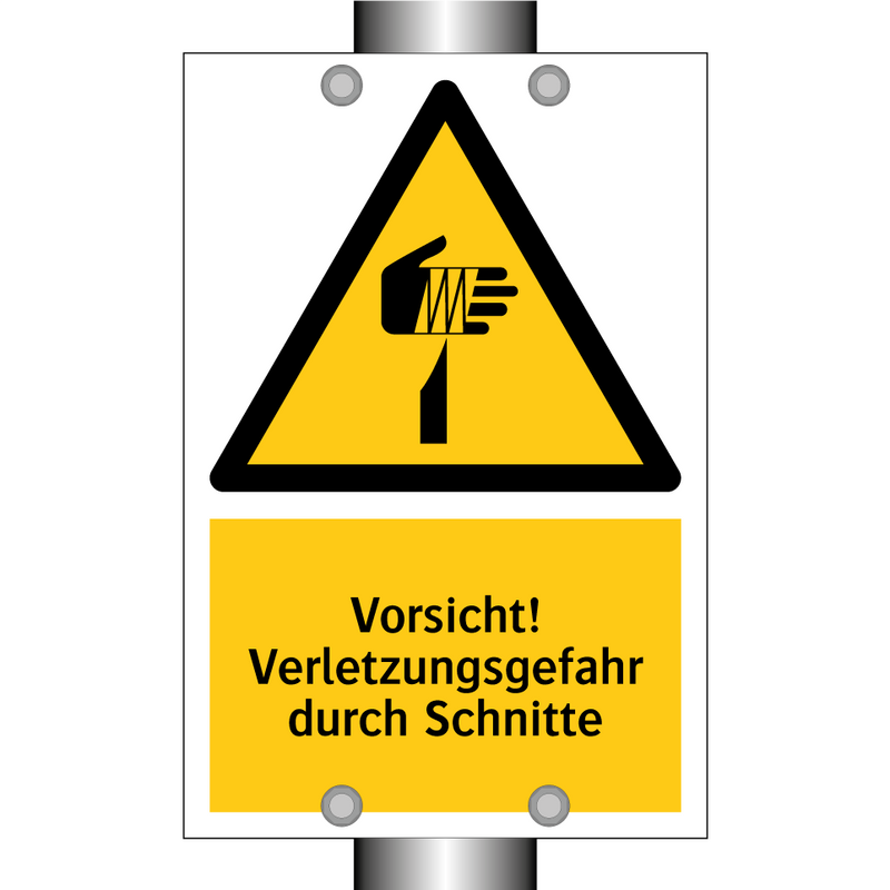 Vorsicht! Verletzungsgefahr durch Schnitte