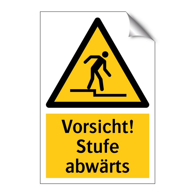 Vorsicht! Stufe abwärts