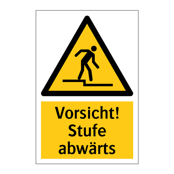 Vorsicht! Stufe abwärts