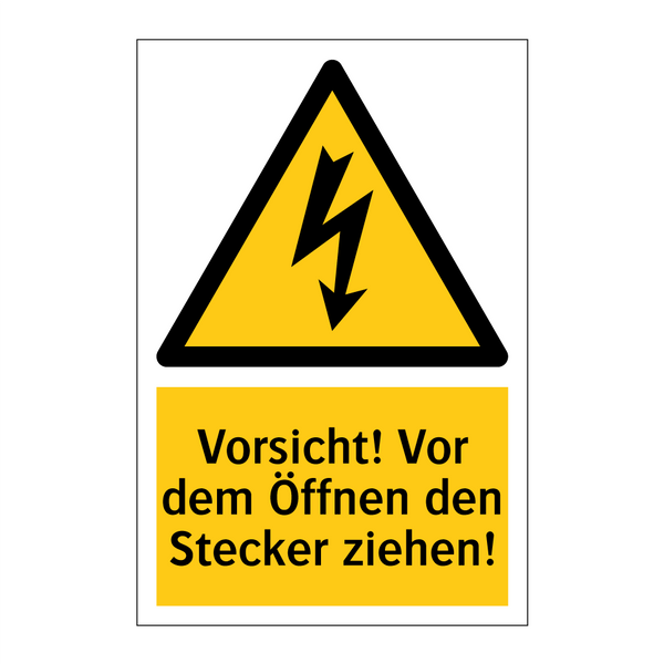 Vorsicht! Vor dem Öffnen den Stecker ziehen!