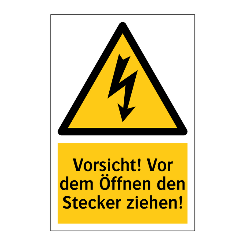 Vorsicht! Vor dem Öffnen den Stecker ziehen!