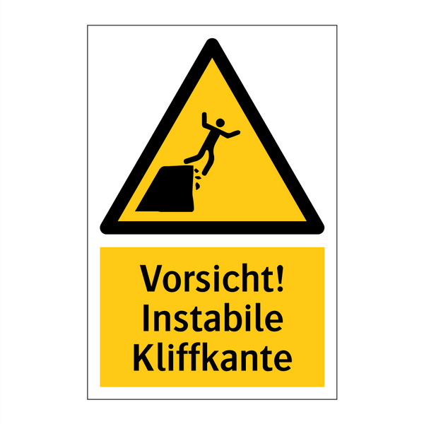 Vorsicht! Instabile Kliffkante