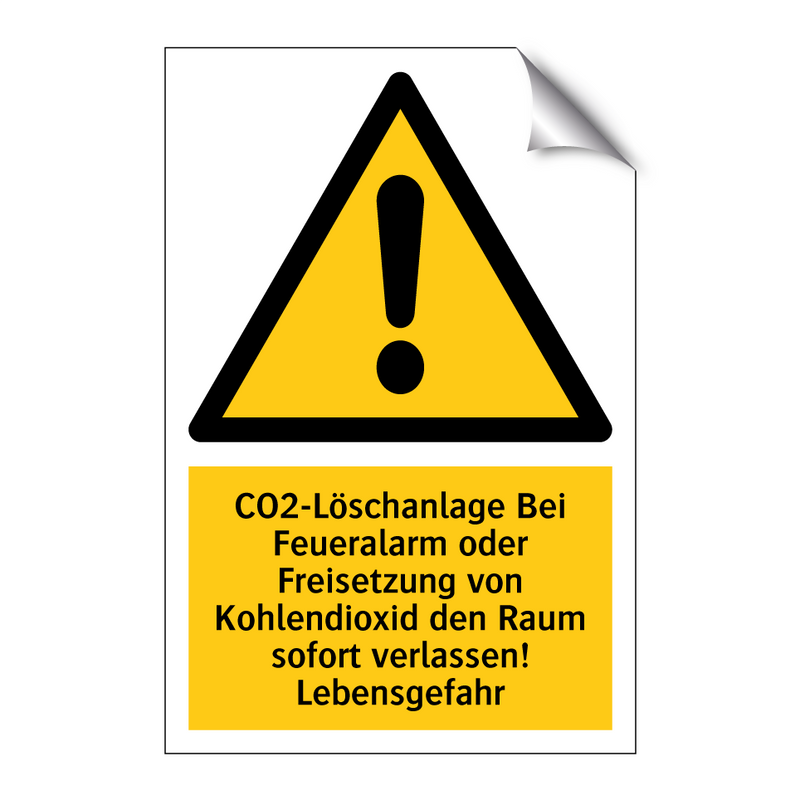 CO2-Löschanlage Bei Feueralarm oder Freisetzung von Kohlendioxid den Raum sofort verlassen! Lebensgefahr