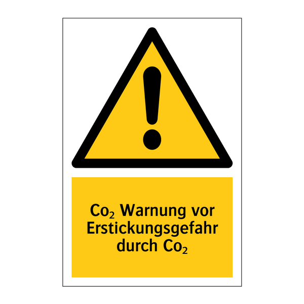 Co₂ Warnung vor Erstickungsgefahr durch Co₂