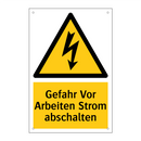 Gefahr Vor Arbeiten Strom abschalten